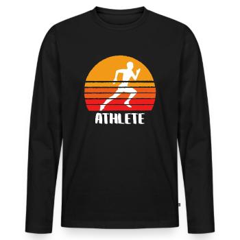 The Athlete - Männer Premium Bio Langarmshirt - Schwarz - Vorne - Nico (187cm)