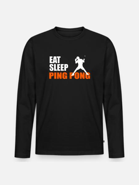 EAT. SLEEP. PING PONG. REPEAT. - Men's Premium Organic Long Sleeve Shirt - black