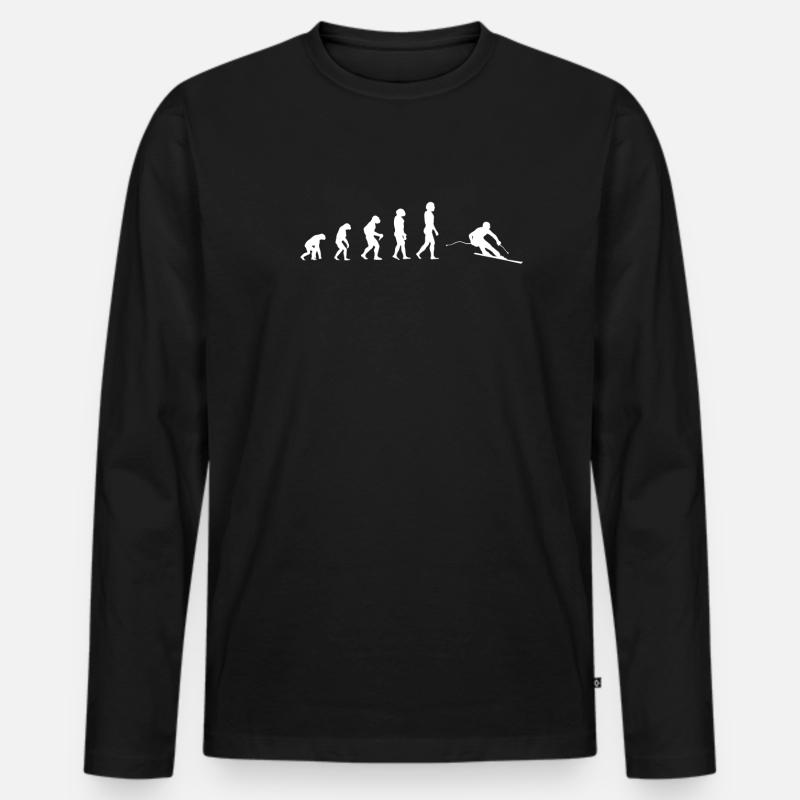 évolution du slalom - T-shirt manches longues Premium bio Homme - noir