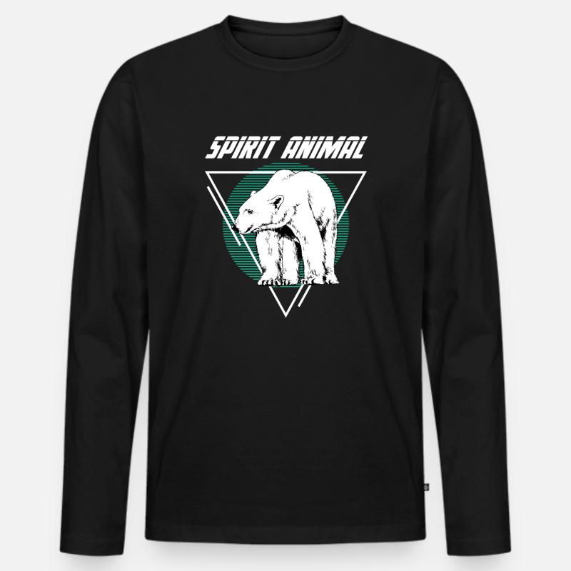 Polar Bear - Männer Premium Bio Langarmshirt - Schwarz