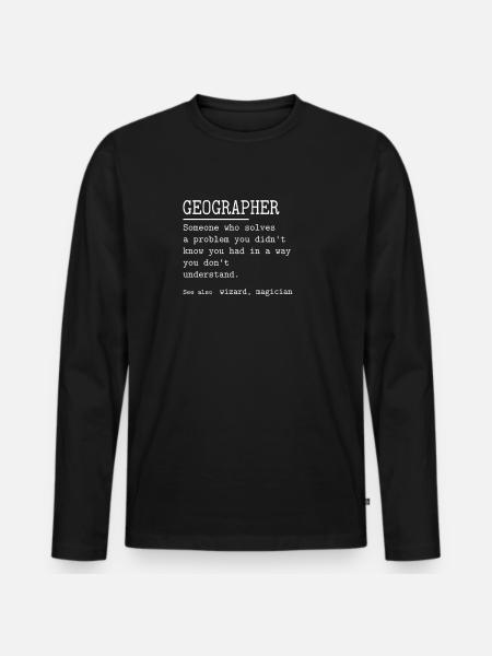GEOGRAPHER - Men's Premium Organic Long Sleeve Shirt - black