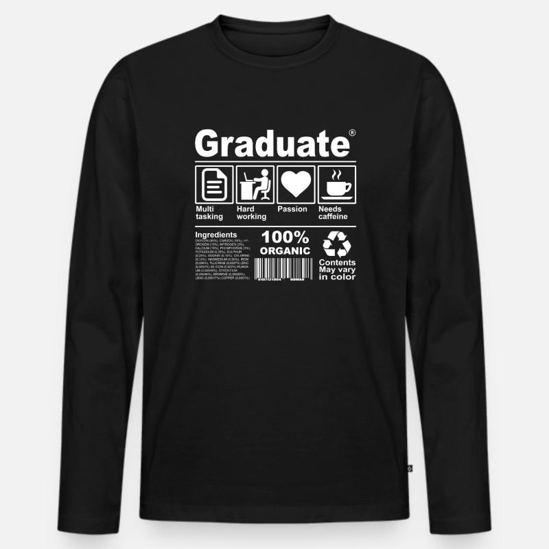Graduate - Männer Premium Bio Langarmshirt - Schwarz