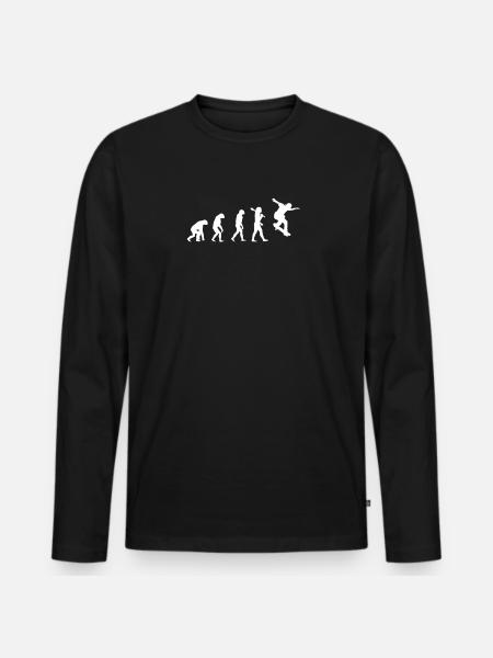Evolution Of Skaters - Skater Shirt - Men's Premium Organic Long Sleeve Shirt - black