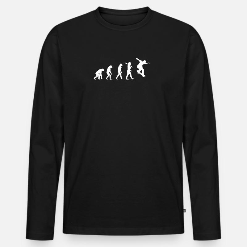 Evolution Of Skaters - Skater Shirt - Männer Premium Bio Langarmshirt - Schwarz