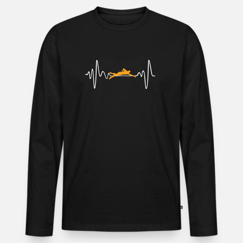 Swimmer - Männer Premium Bio Langarmshirt - Schwarz