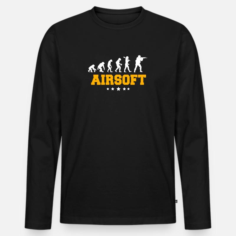 AIRSOFT - Männer Premium Bio Langarmshirt - Schwarz