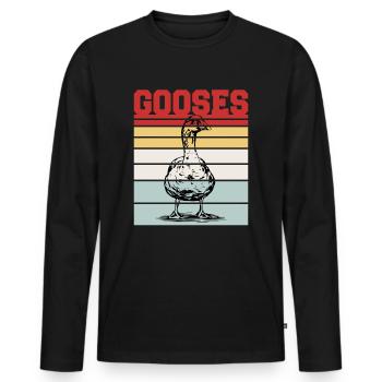 GOOSES - Men's Premium Organic Long Sleeve Shirt - black - Front - Nico (187cm)