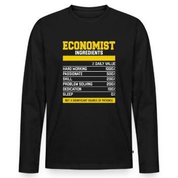 Grand Economist Ingredients T-shirt - T-shirt manches longues Premium bio Homme - noir - Devant - Nico (187cm)