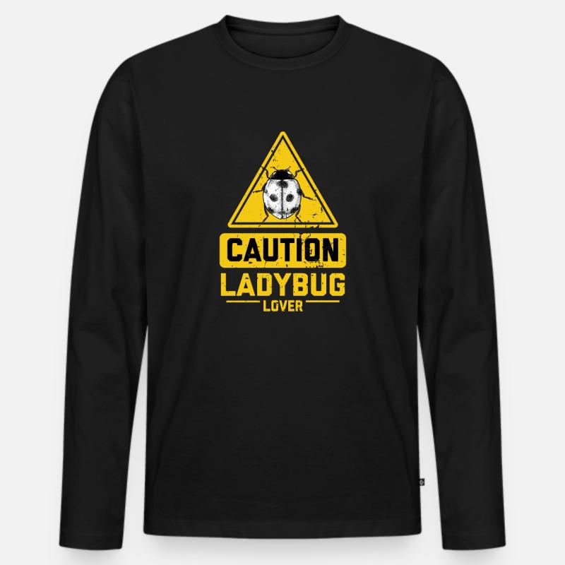 CAUTION Ladybug Lover - Männer Premium Bio Langarmshirt - Schwarz