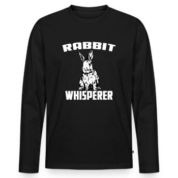 Rabbit Whisperer - Men's Premium Organic Long Sleeve Shirt - black - Front - Nico (187cm)