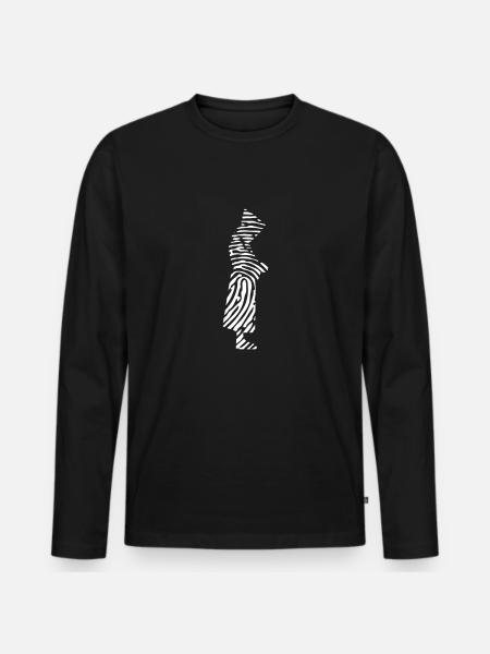 Monk Fingerprint - T-shirt manches longues Premium bio Homme - noir