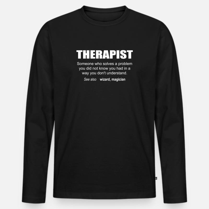Therapist Description - Männer Premium Bio Langarmshirt - Schwarz