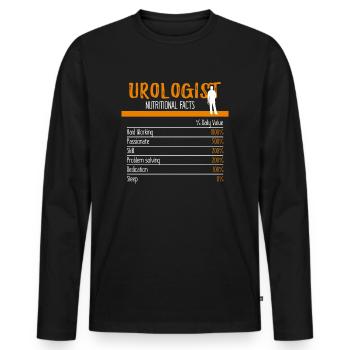 Ingrédients d'urologue - T-shirt manches longues Premium bio Homme - noir - Devant - Nico (187cm)