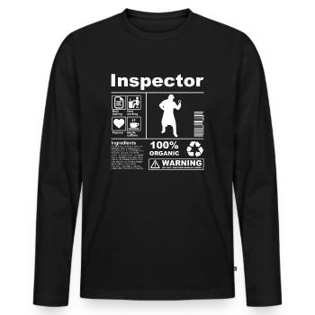 Description du produit Inspector - T-shirt manches longues Premium bio Homme - noir - Devant - Nico (187cm)