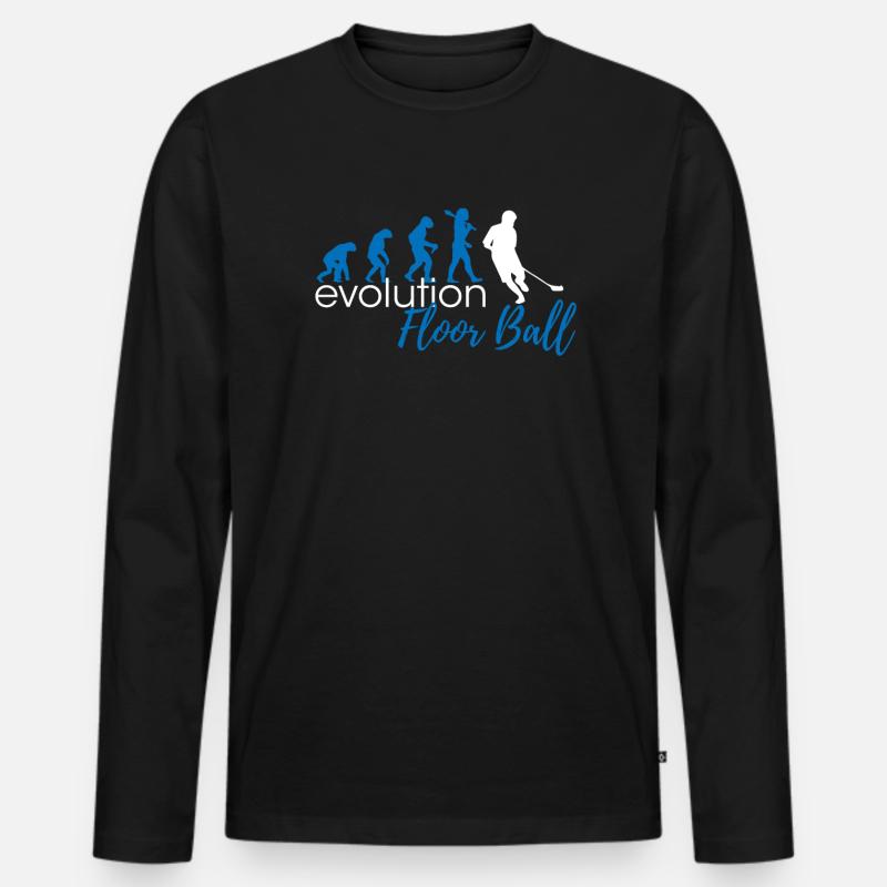 FloorBall Evolution - Männer Premium Bio Langarmshirt - Schwarz