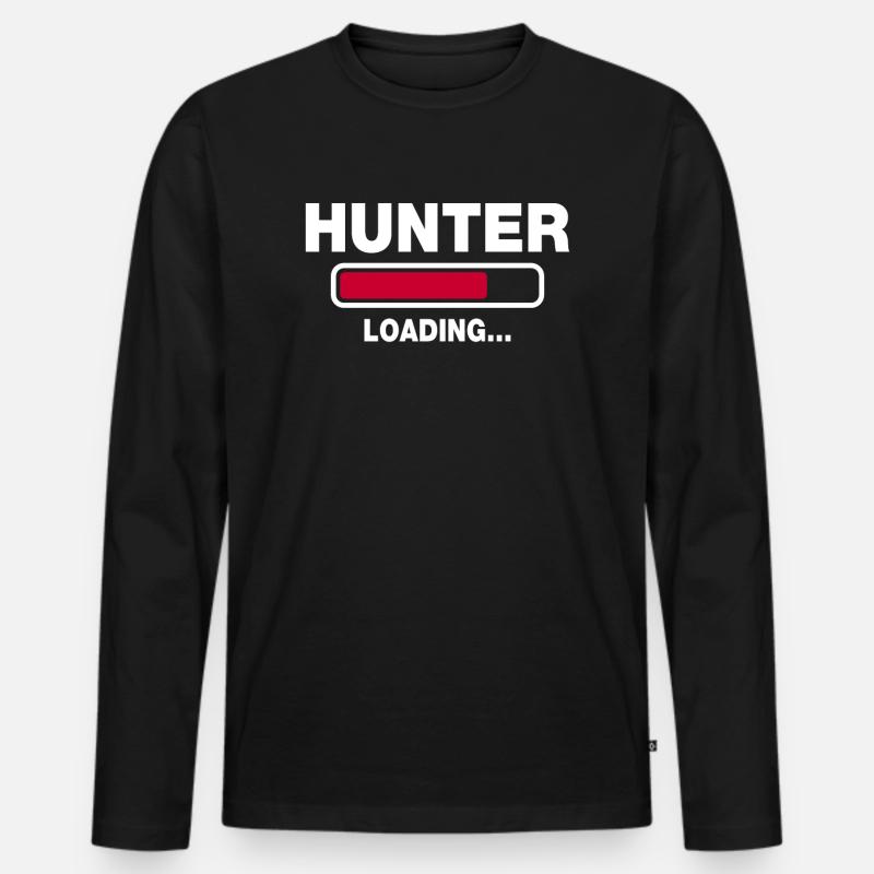 Hunter - Männer Premium Bio Langarmshirt - Schwarz