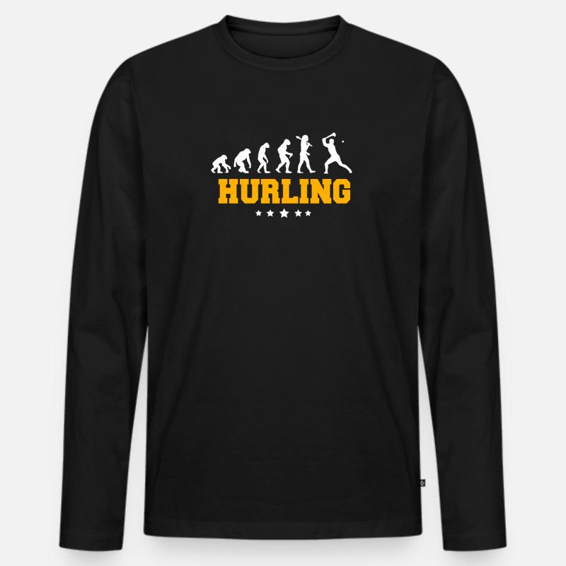 HURLING - Männer Premium Bio Langarmshirt - Schwarz