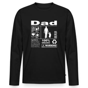 Dad Product Description - T-shirt manches longues Premium bio Homme - noir - Devant - Nico (187cm)
