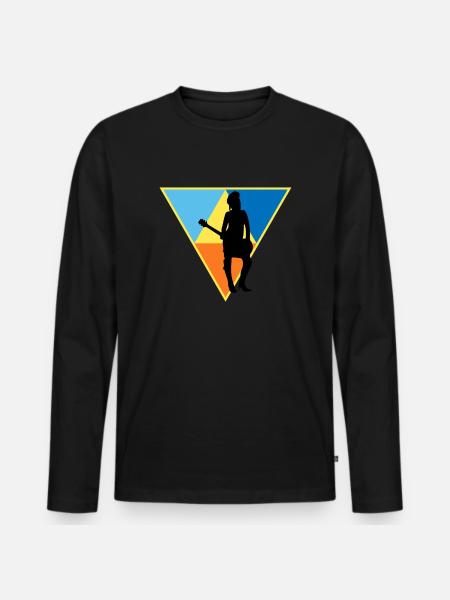 Distressed Musician - Men's Premium Organic Long Sleeve Shirt - black