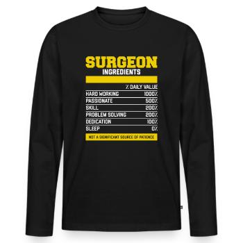 Fancy Surgeon Ingredients T Shirt - T-shirt manches longues Premium bio Homme - noir - Devant - Nico (187cm)