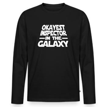 Okayest Inspector The Galaxy - Men's Premium Organic Long Sleeve Shirt - black - Front - Nico (187cm)