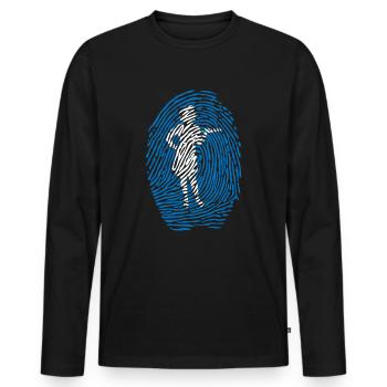 In My Dna Waitress Shirt - Männer Premium Bio Langarmshirt - Schwarz - Vorne - Nico (187cm)
