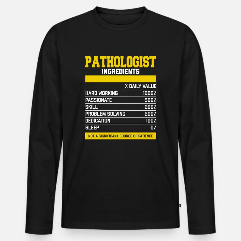 Nice Pathologist Ingredients T-Shirt - Männer Premium Bio Langarmshirt - Schwarz
