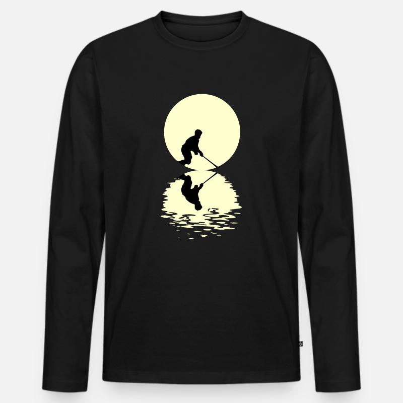 Bandy Moon - Männer Premium Bio Langarmshirt - Schwarz