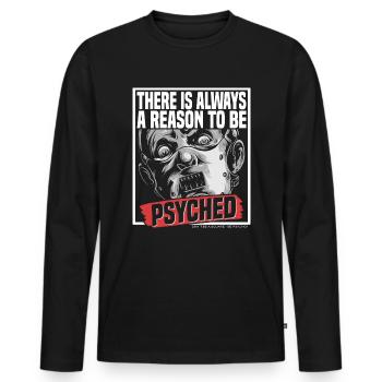 Be Psycho - Men's Premium Organic Long Sleeve Shirt - black - Front - Nico (187cm)
