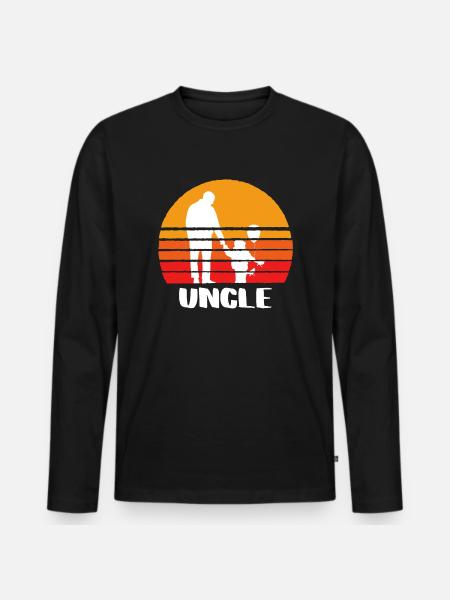 The Uncle - Männer Premium Bio Langarmshirt - Schwarz