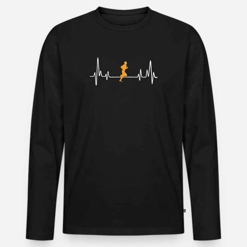 jogging tee present idea - Männer Premium Bio Langarmshirt - Schwarz