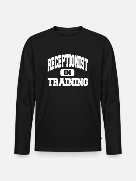 Receptionist In Training - Männer Premium Bio Langarmshirt - Schwarz