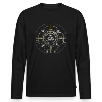 VALKNUT WOTANSKNOTEN SYMBOL VIKING - Men's Premium Organic Long Sleeve Shirt - black - Front - Nico (187cm)
