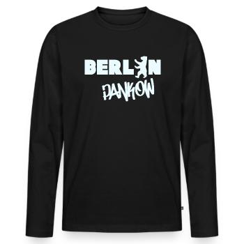 Berlin Pankow lettering Grafitti souvenir district - Men's Premium Organic Long Sleeve Shirt - black - Front - Nico (187cm)