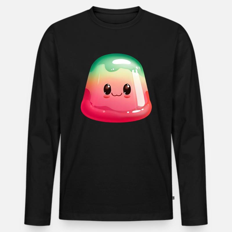 WACKELPUDDING - Männer Premium Bio Langarmshirt - Schwarz