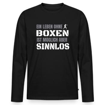 Boxen Boxsport Kampfsport Mottp - Männer Premium Bio Langarmshirt - Schwarz - Vorne - Nico (187cm)