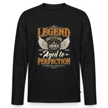 Légende Depuis 1993 Vintage Vintage Anniversaire - T-shirt manches longues Premium bio Homme - noir - Devant - Nico (187cm)