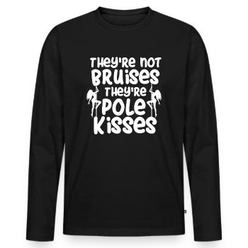 Non pôle cadeau danse fitness Ecchymoses Baisers - T-shirt manches longues Premium bio Homme - noir - Devant - Nico (187cm)