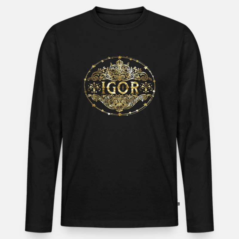 Igor - Männer Premium Bio Langarmshirt - Schwarz