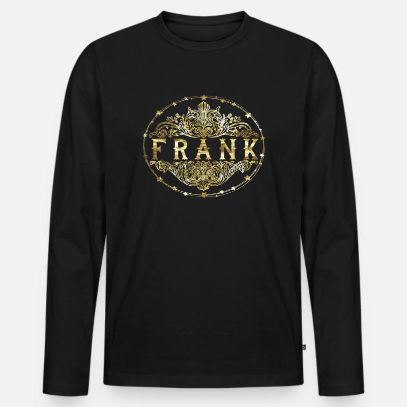 Frank - Männer Premium Bio Langarmshirt - Schwarz