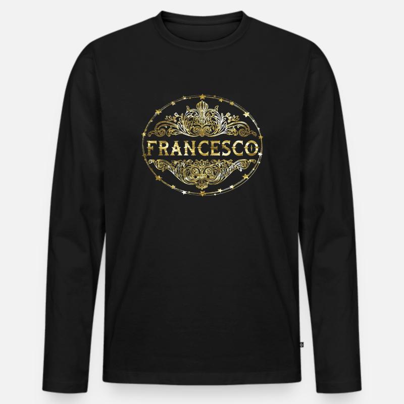 Francesco - Männer Premium Bio Langarmshirt - Schwarz