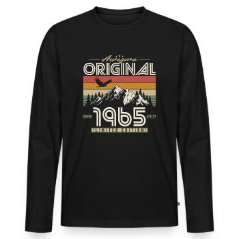 Original 1965 Jahrgang Vintage Retro Geburtstag - Männer Premium Bio Langarmshirt - Schwarz - Vorne - Nico (187cm)