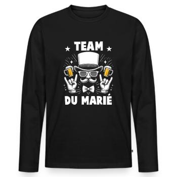 Bachelor Party Bachelorette Party - Team of the Groom - Men's Premium Organic Long Sleeve Shirt - black - Front - Nico (187cm)