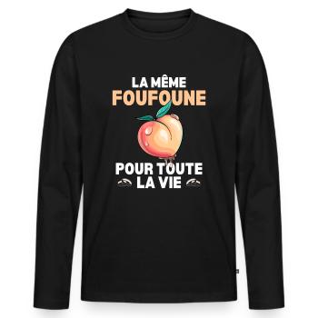 Die gleiche Muschi für das ganze Leben des zukünftigen Bräutigams - Männer Premium Bio Langarmshirt - Schwarz - Vorne - Nico (187cm)