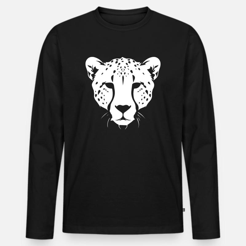 Gepard - Männer Premium Bio Langarmshirt - Schwarz