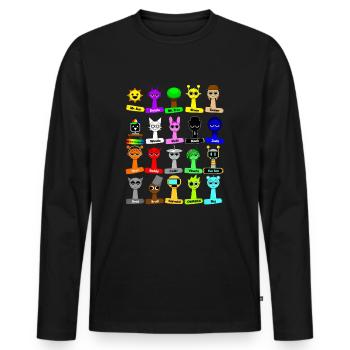 Sprunki rigolos Anniversaire - T-shirt manches longues Premium bio Homme - noir - Devant - Nico (187cm)
