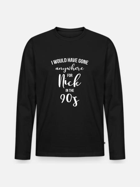 90er 90s NEUNZIGER MUSIK BEST BOYBAND BOY BAND FAN - Männer Premium Bio Langarmshirt - Schwarz