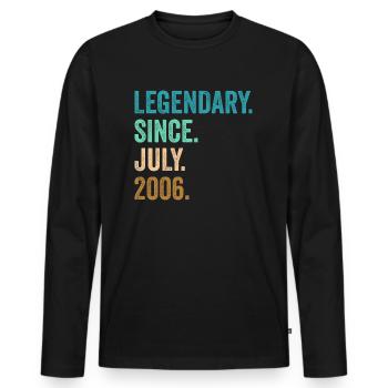 Legendary Since July 2006 16. Geburtstag - Männer Premium Bio Langarmshirt - Schwarz - Vorne - Nico (187cm)