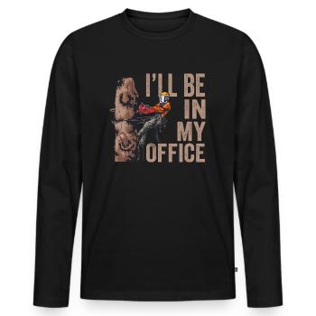 Motorsäge I'll Be In My Office Holzfäller - Männer Premium Bio Langarmshirt - Schwarz - Vorne - Nico (187cm)