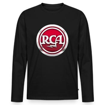 RCA Logo Rouge/Blanc - T-shirt manches longues Premium bio Homme - noir - Devant - Nico (187cm)
